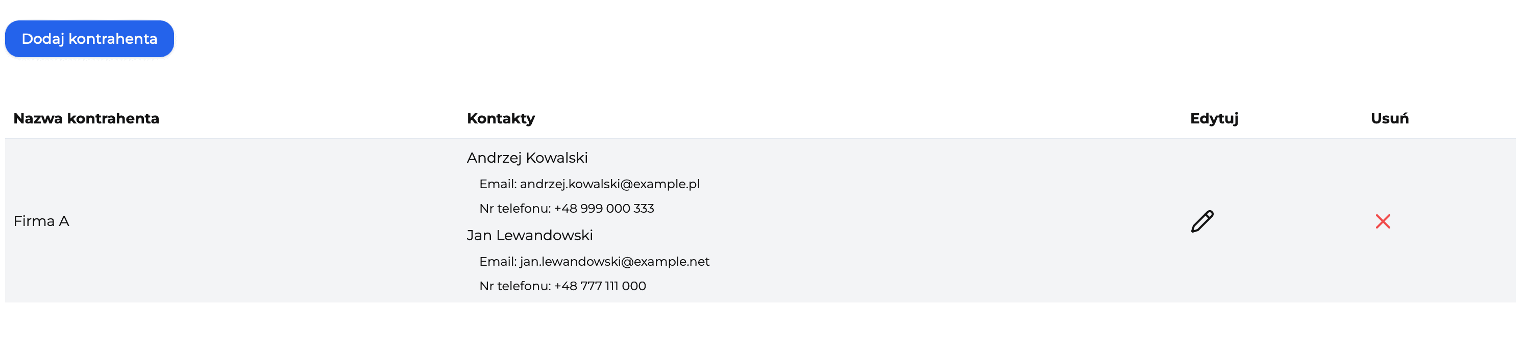 Jak dodać kontrahenta