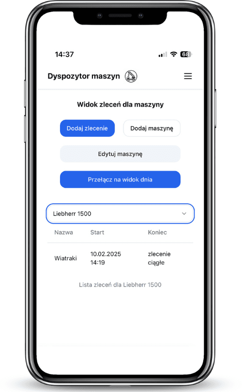 Screen z aplikacji na smartfonie