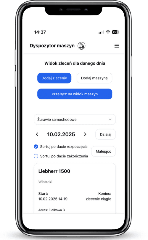 Screen z aplikacji na smartfonie