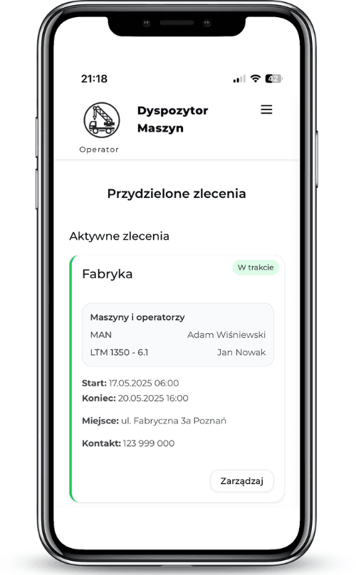Screen z aplikacji na smartfonie