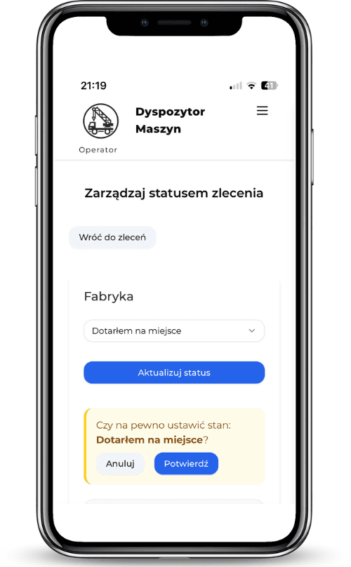 Screen z aplikacji na smartfonie