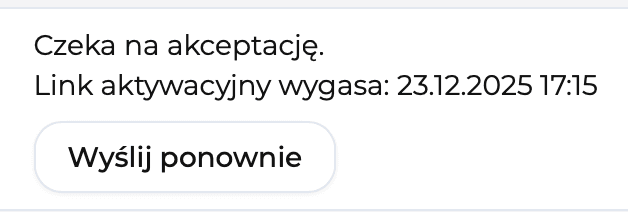 Komunikat o zaproszeniu operatora do aplikacji w panelu dyspozytora